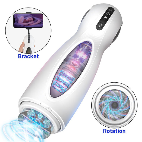 Electric fully-automatic realistic vaginal telescopic masturbator cup