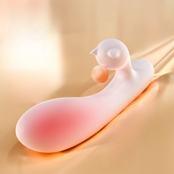 Thrusting Vibrator Dildo Sex Toys for Women - Erocome 4 in 1 One Click Burst Rabbit Vibrator with 8 Bunny Flapping 8 Vibrating 3 Thrust Heating Function Clitoral Stimulator G Spot Vibrator Waterproof